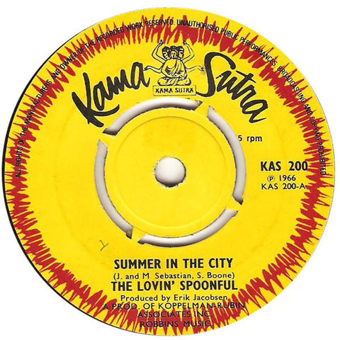 The Lovin' Spoonful : Summer In The City (7", Single, Pus)