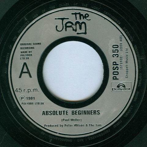 The Jam : Absolute Beginners (7", Single, Lar)