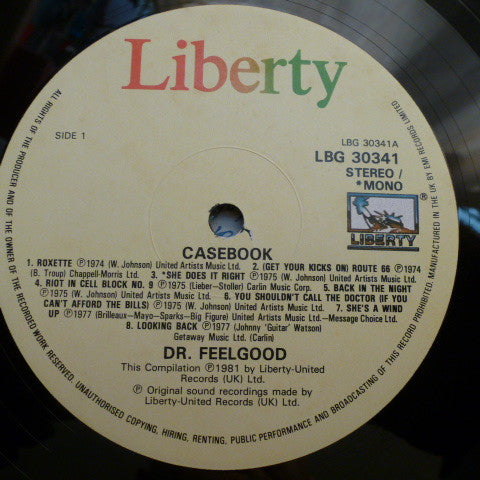 Dr. Feelgood : Casebook (LP, Comp)