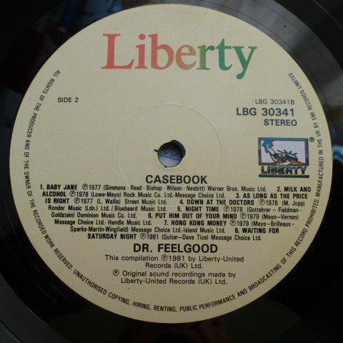 Dr. Feelgood : Casebook (LP, Comp)