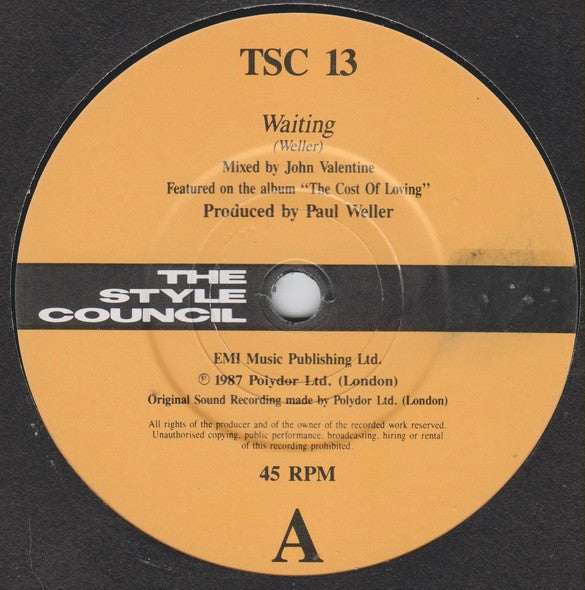 The Style Council : Waiting (7", Single)