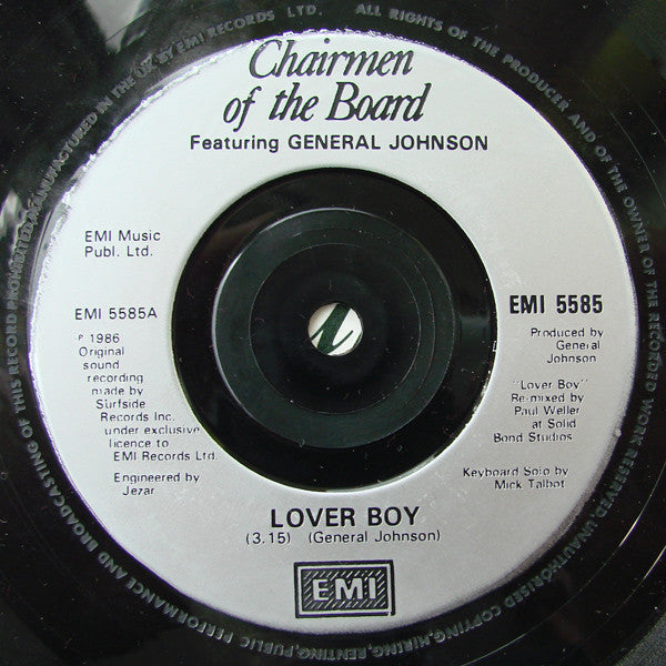 Chairmen Of The Board Featuring General Johnson : Loverboy (7", Single)