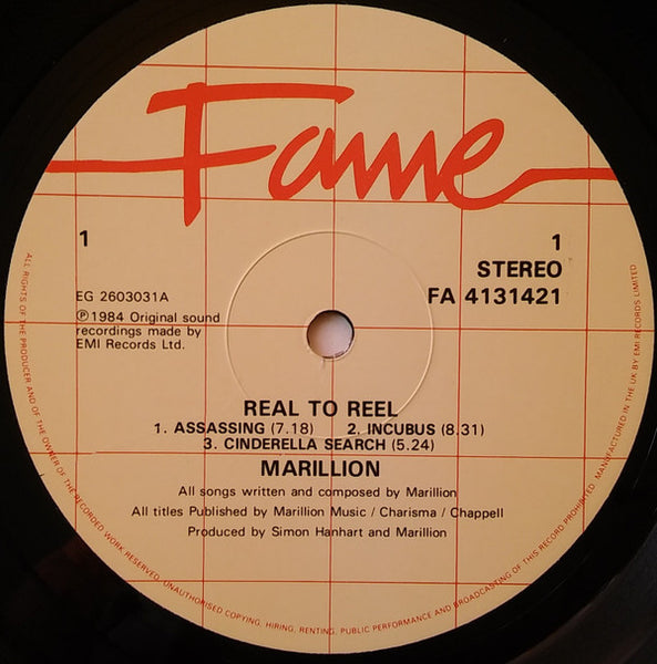 Marillion : Real To Reel (LP, Album, RE)