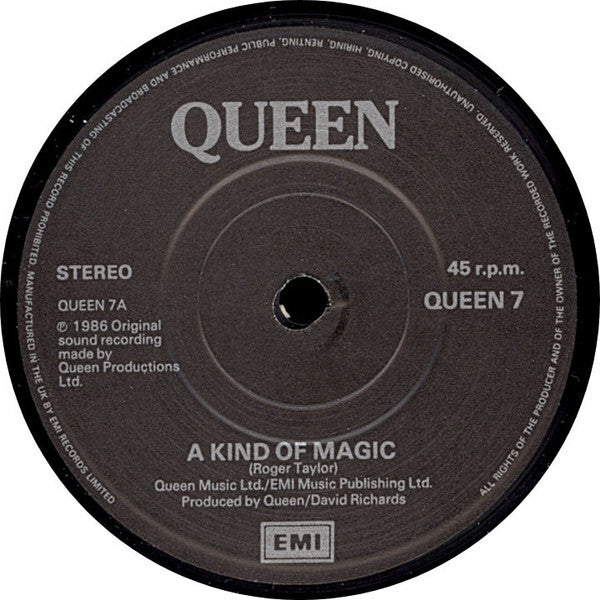 Queen : A Kind Of Magic (7", Single, Pap)