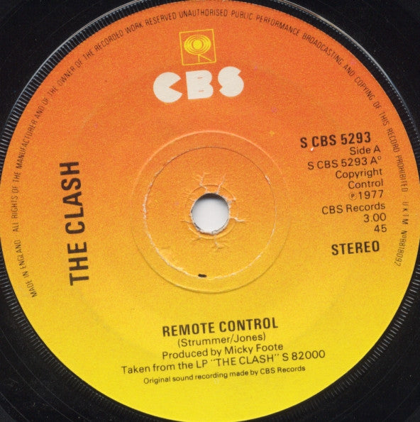 The Clash : Remote Control (7", Single, Mono)
