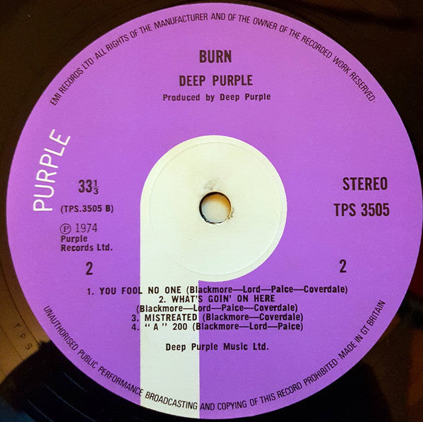 Deep Purple : Burn (LP, Album, RE)