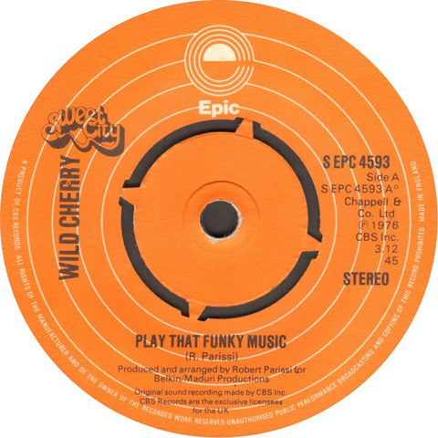 Wild Cherry : Play That Funky Music (7", Single, Pus)