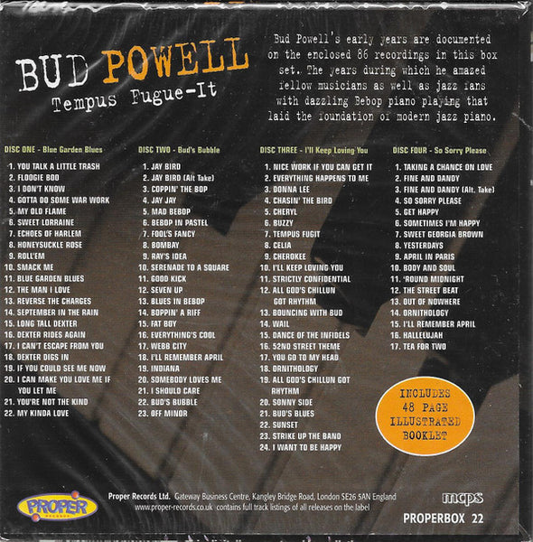 Bud Powell : Tempus Fugue-It (4xCD, Comp + Box)