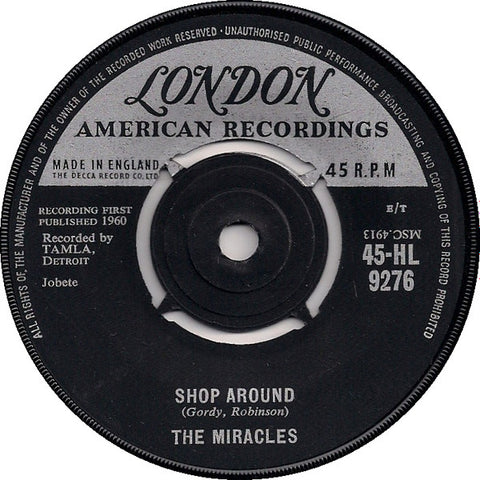 The Miracles : Shop Around / Who's Lovin' You (7", Single, Mono, M/Print)