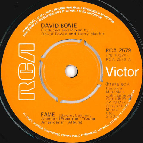 David Bowie : Fame (7", Single, Pus)