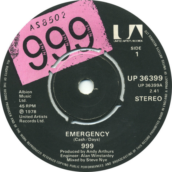 999 : Emergency (7", Kno)