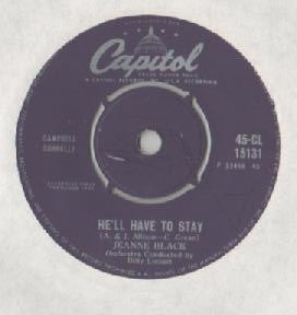 Jeanne Black : He'll Have To Stay (7", Single)