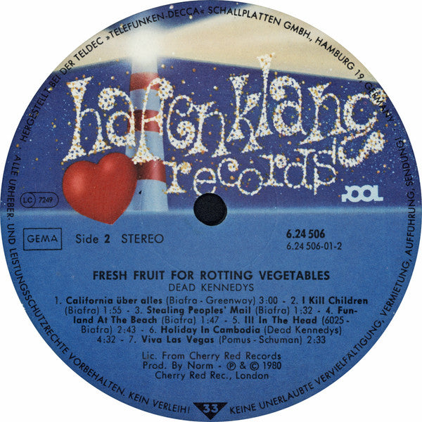 Dead Kennedys : Fresh Fruit For Rotting Vegetables (LP, Album, AO )
