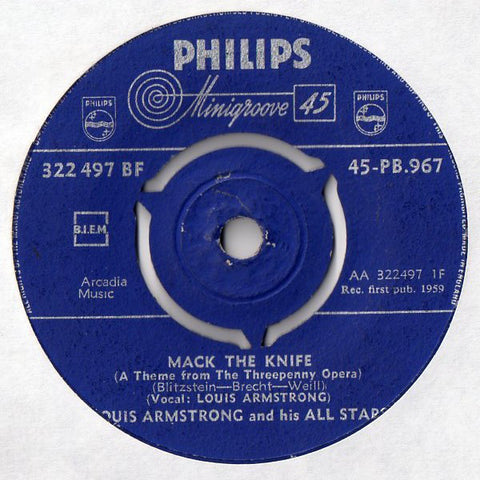 Louis Armstrong And His All-Stars : Mack The Knife (A Theme From The Threepenny Opera) (7")