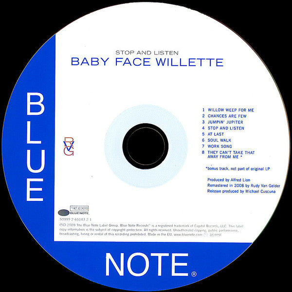 Baby Face Willette* : Stop And Listen (CD, Album, RE, RM)