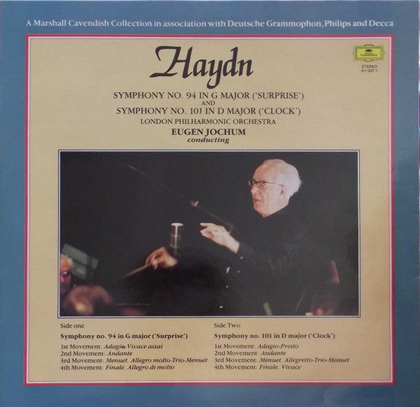 Haydn*, London Philharmonic Orchestra / Conducted By Eugen Jochum : Symphony No.94 In G Major ('Surprise') And Symphony No. 101 In D Major ('Clock') (LP)