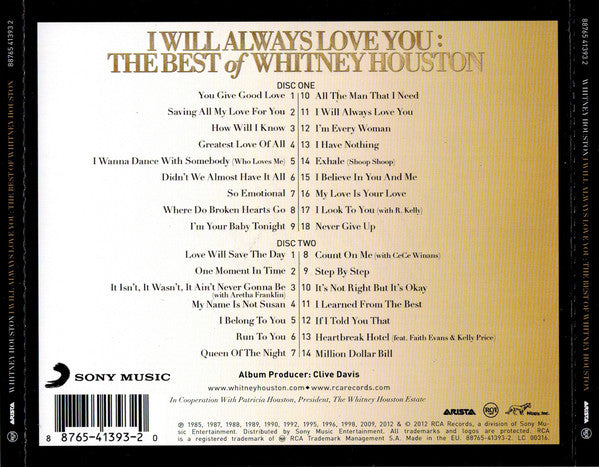 Whitney Houston : I Will Always Love You: The Best Of Whitney Houston (2xCD, Comp, Dlx)