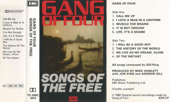 Gang Of Four : Songs Of The Free (Cass, Album)