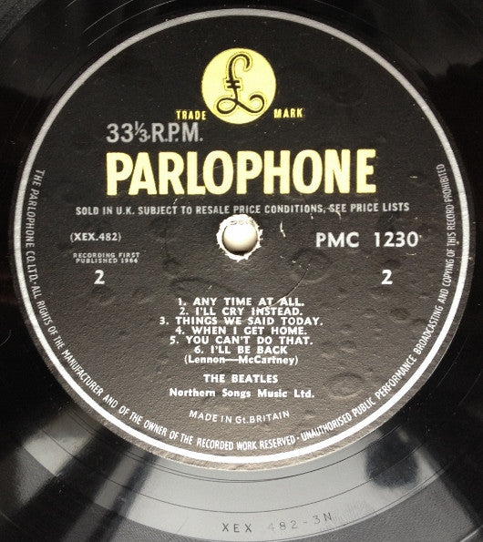 The Beatles : A Hard Day's Night (LP, Album, Mono, Ern)
