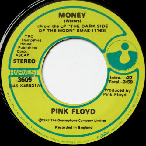 Pink Floyd : Money (7", Single, Jac)