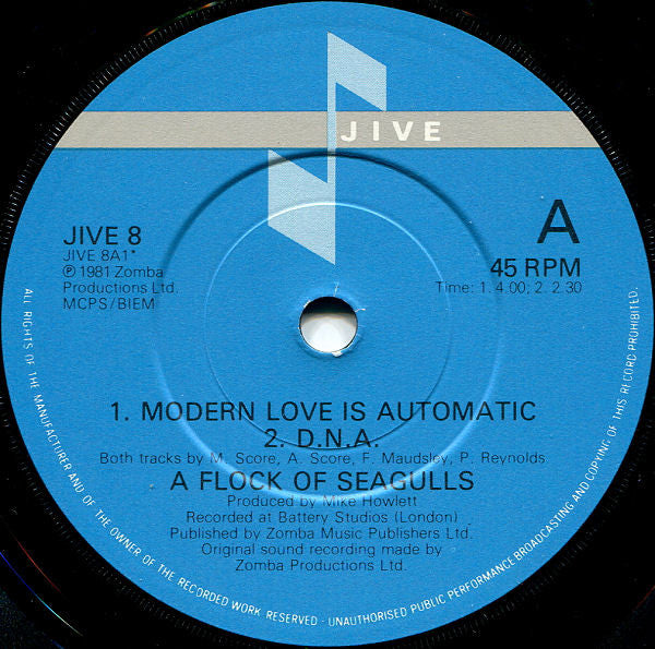 A Flock Of Seagulls : Modern Love Is Automatic (7", EP)