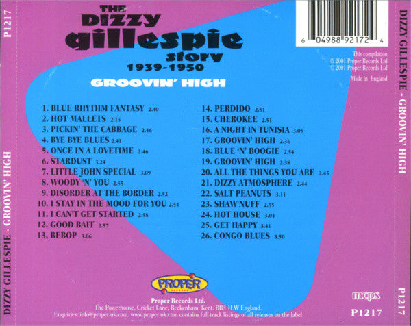 Dizzy Gillespie : The Dizzy Gillespie Story 1939-1950 (4xCD, Comp + Box)