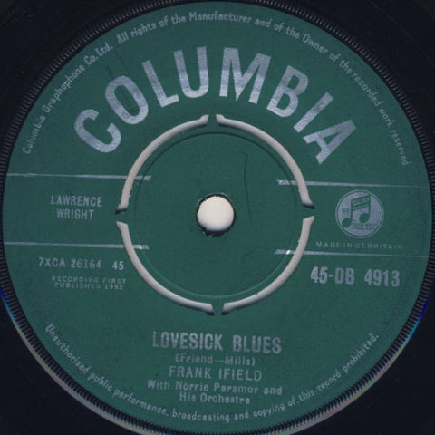 Frank Ifield With Norrie Paramor And His Orchestra : Lovesick Blues (7", Single, Gre)