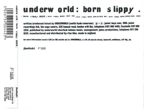 Underworld : Born Slippy .NUXX (CD, Single, CD1)