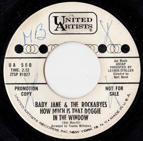 Baby Jane And The Rockabyes : How Much Is That Doggie In The Window (7", Promo)