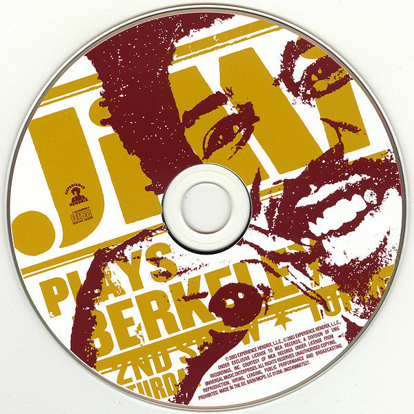 The Jimi Hendrix Experience : Live At Berkeley (CD, Album, Dig)
