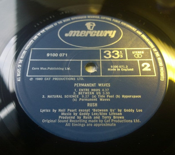 Rush : Permanent Waves (LP, Album, M/Print)