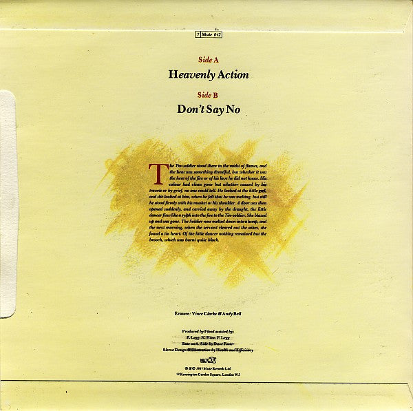 Erasure : Heavenly Action (7", Single)