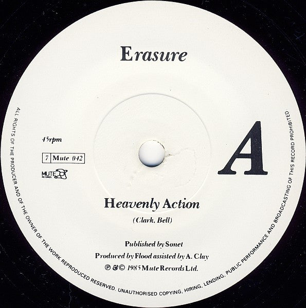 Erasure : Heavenly Action (7", Single)