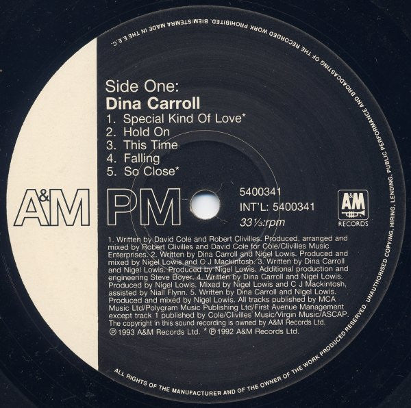 Dina Carroll : So Close (LP, Album)