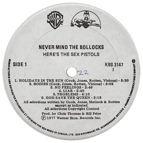 Sex Pistols : Never Mind The Bollocks Here's The Sex Pistols (LP, Album, RP)