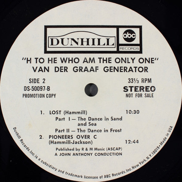 Van Der Graaf Generator : H To He Who Am The Only One (LP, Album, Promo, Gat)