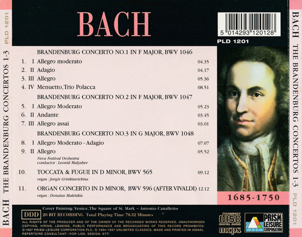 Bach*, Neva Festival Orchestra : The Brandenburg Concertos 1-3 (CD, Album)