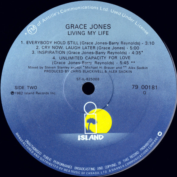 Grace Jones : Living My Life (LP, Album)