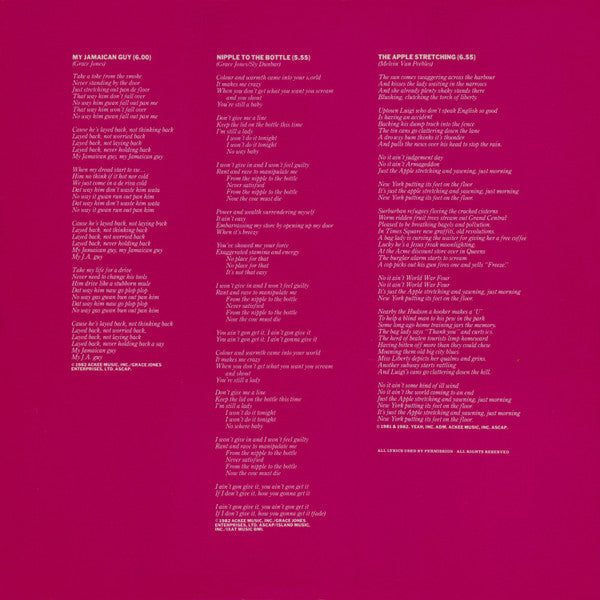 Grace Jones : Living My Life (LP, Album)