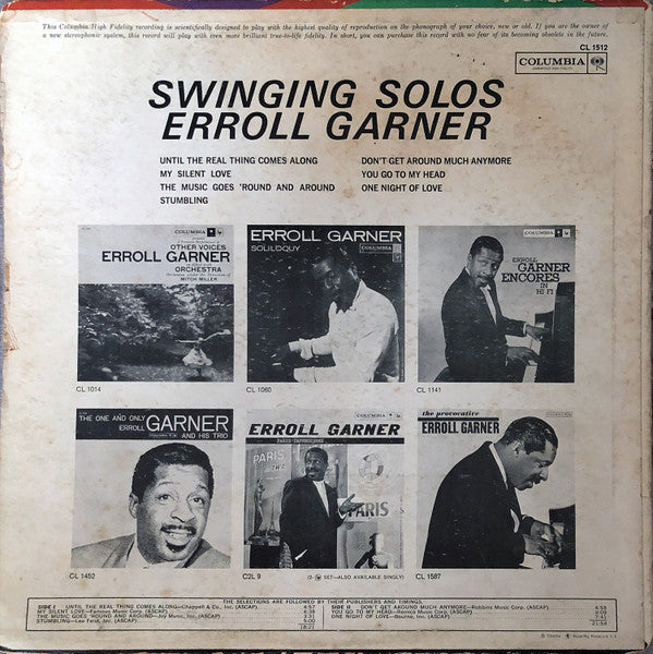 Erroll Garner : Swinging Solos (LP, Album, Mono)