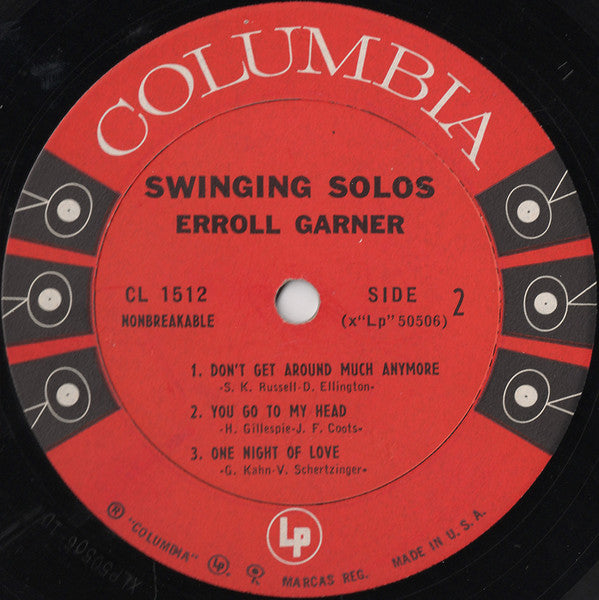 Erroll Garner : Swinging Solos (LP, Album, Mono)