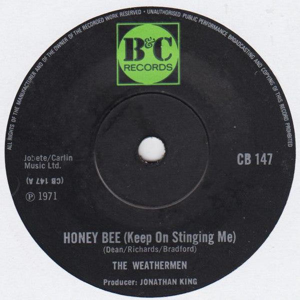 The Weathermen* : Honey Bee (Keep On Stinging Me) (7", Single, Sol)
