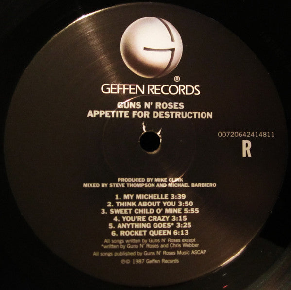 Guns N' Roses : Appetite For Destruction (LP, Album, RE, RP)