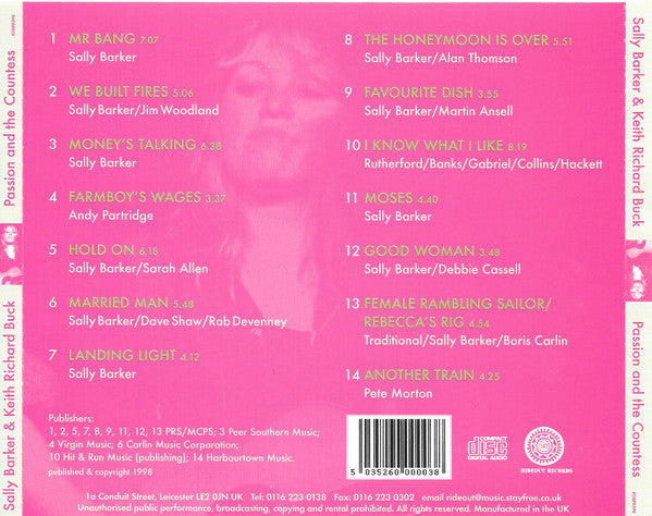 Sally Barker & Keith Buck : Passion And The Countess (CD, Album)
