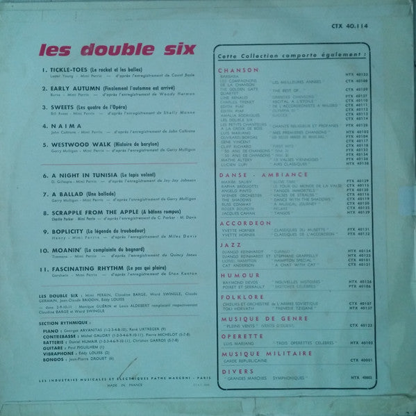 Les Double Six : Les Double Six (LP, Album, Mono, RE)