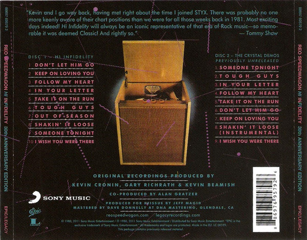 REO Speedwagon : Hi Infidelity (30th Anniversary) (2xCD, Album, RE, RM)