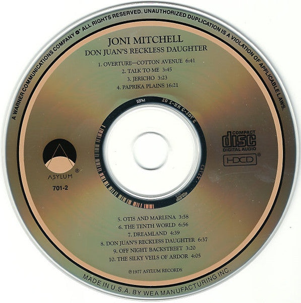 Joni Mitchell : Don Juan's Reckless Daughter (HDCD, Album, RE, RM)