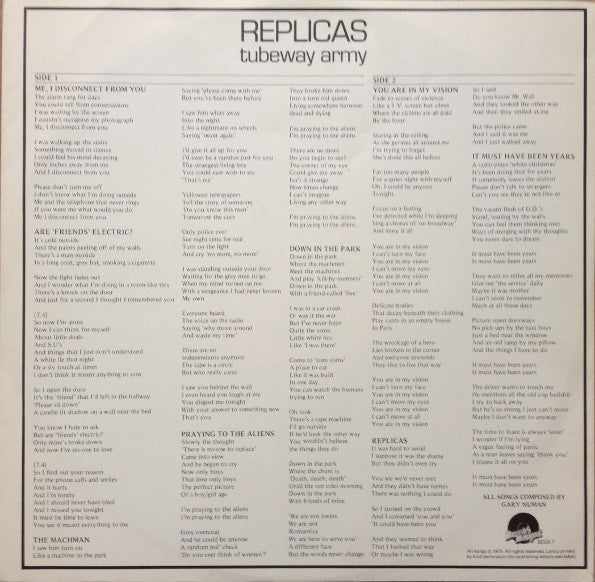 Tubeway Army : Replicas (LP, Album, All)
