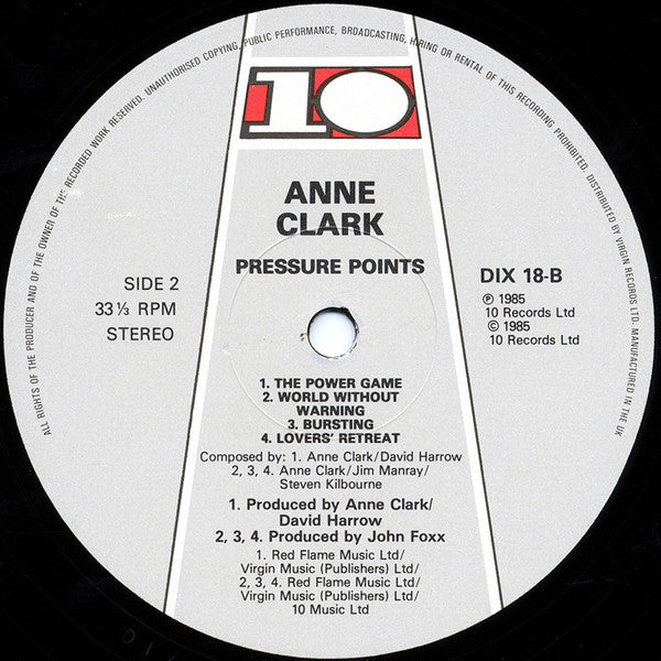 Anne Clark : Pressure Points (LP, Album)