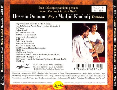Hossein Omoumi, Madjid Khaladj : Persian Classical Music (CD)